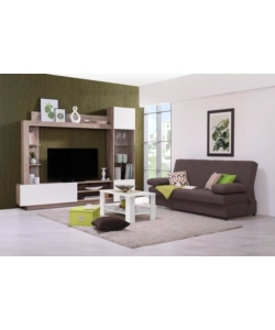 Mobile tv "torino" rovere e bianco, 204x35x174,5 cm